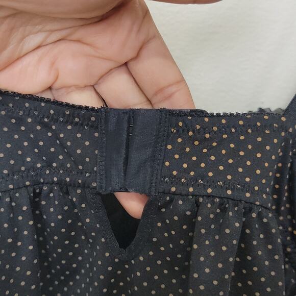 Sophie B Polka Dot Babydoll Slip Womens size S Tan Black - Picture 7 of 12